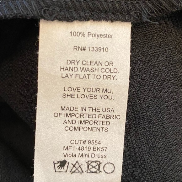 Women’s Black Longer Sleeve Mini Dress Viola Peasant Ruffle New XS - Picture 9 of 14